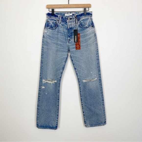 Moussy Vintage Belmont Straight Jeans Distressed Boho 100% Cotton - Picture 5 of 11